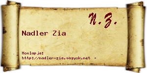 Nadler Zia névjegykártya
